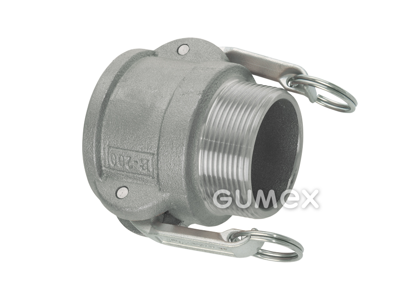 KAMLOK Kupplung DN15, Außengewinde BSPT 1/2", 10bar, Dichtung NBR, -30°C/+90°C, Aluminium, 